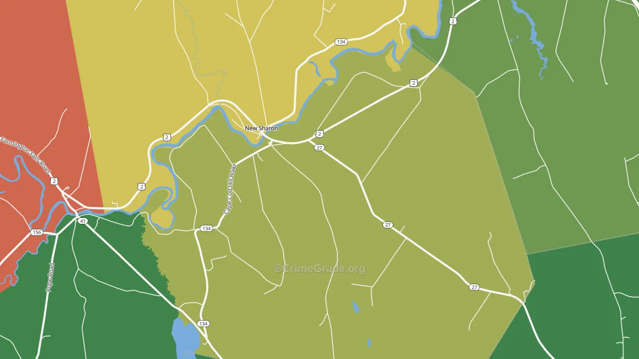 New Sharon, ME Map of Drug-Related Crime Rates