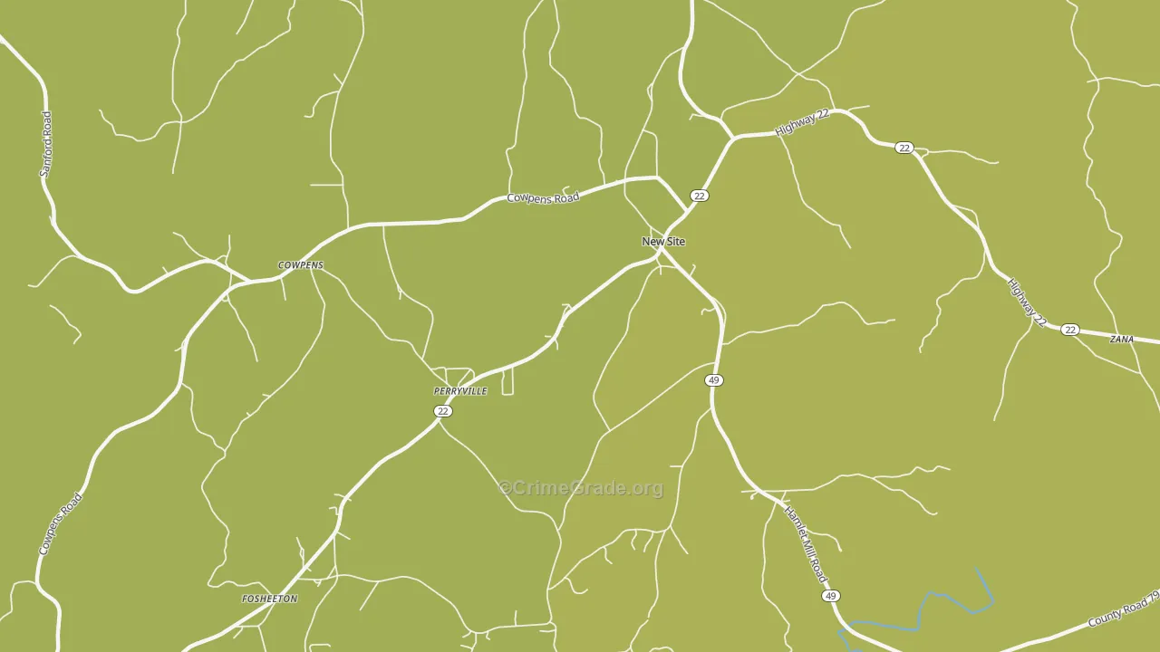 New Site, AL Map of Drug-Related Crime Rates