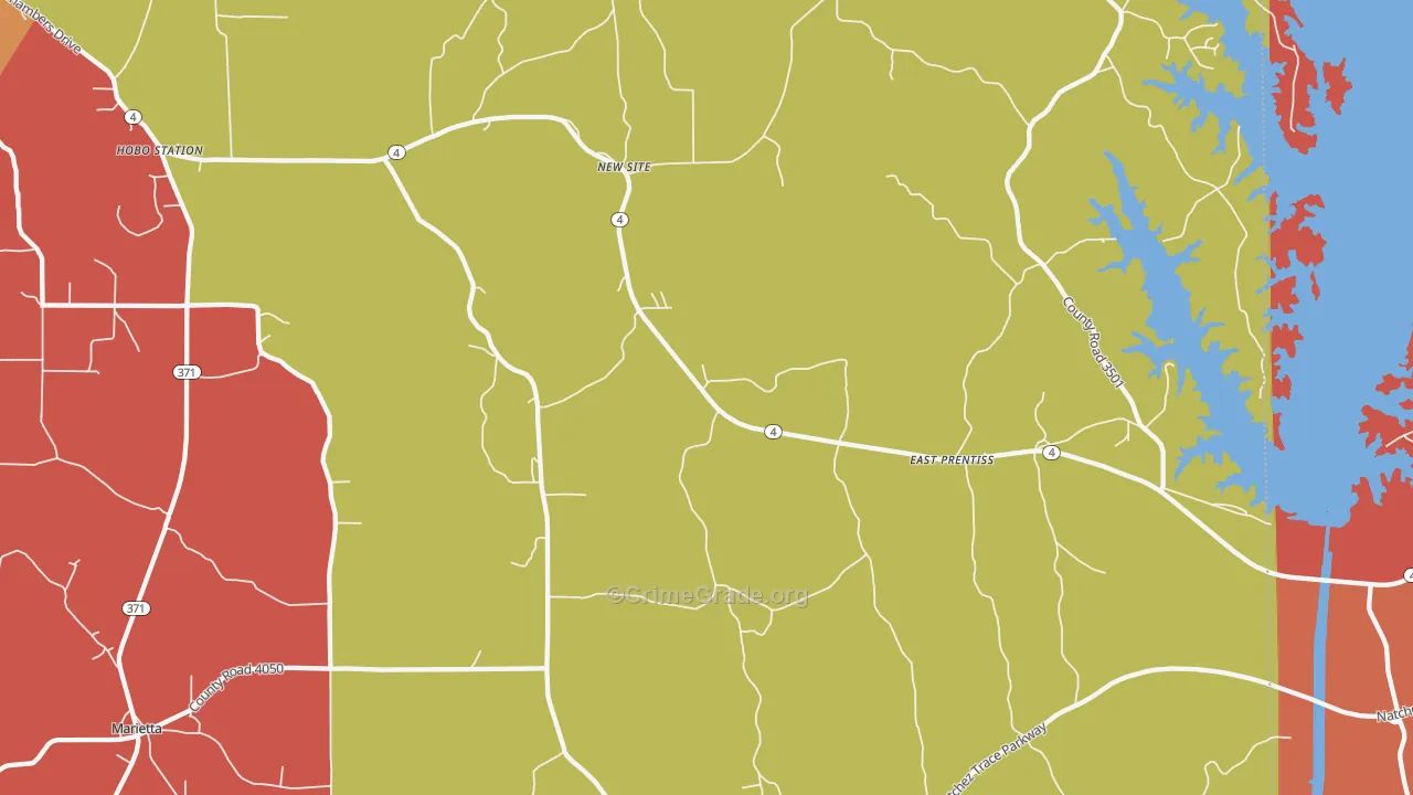 New Site, MS Map of Drug-Related Crime Rates