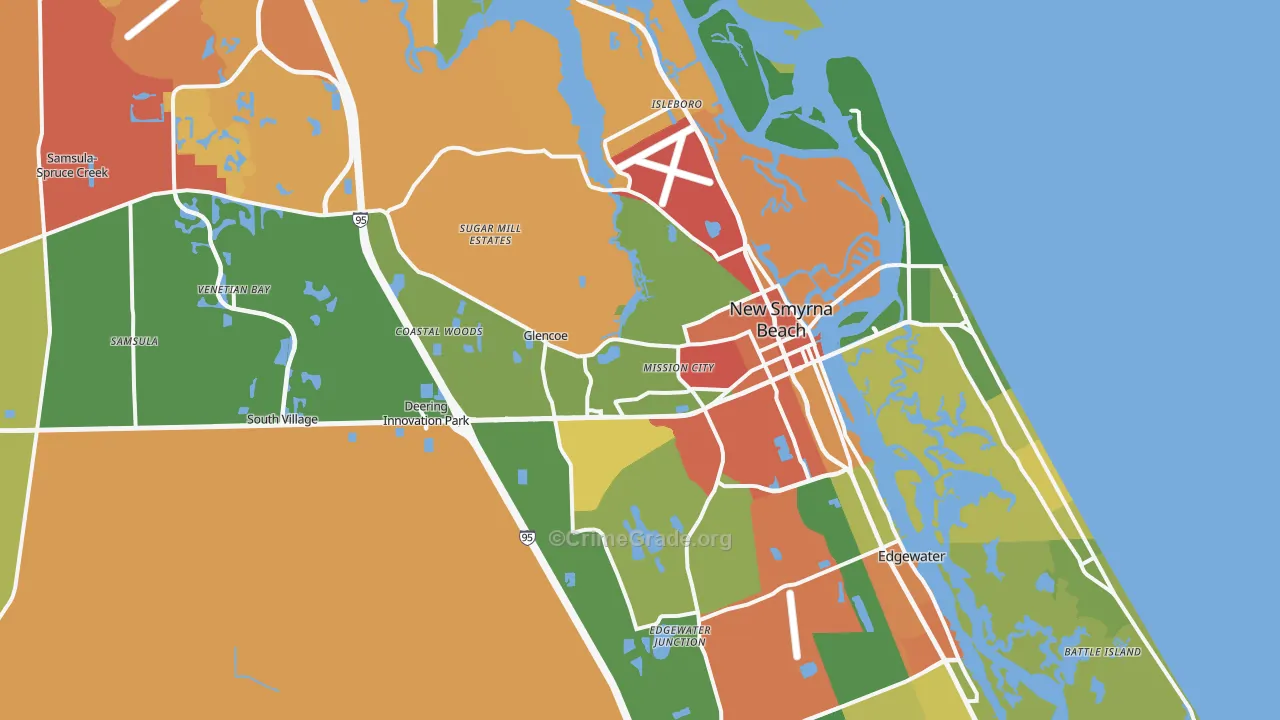 New Smyrna Beach, FL Map of Drug-Related Crime Rates