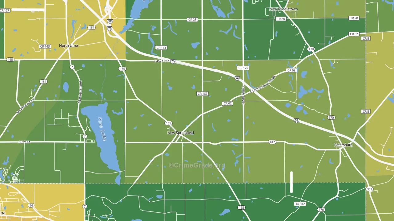 New Springfield, OH Map of Drug-Related Crime Rates