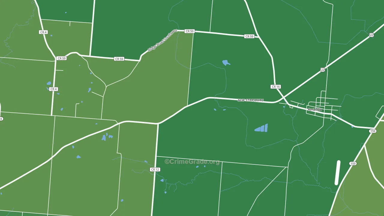 New Strasburg, OH Map of Drug-Related Crime Rates