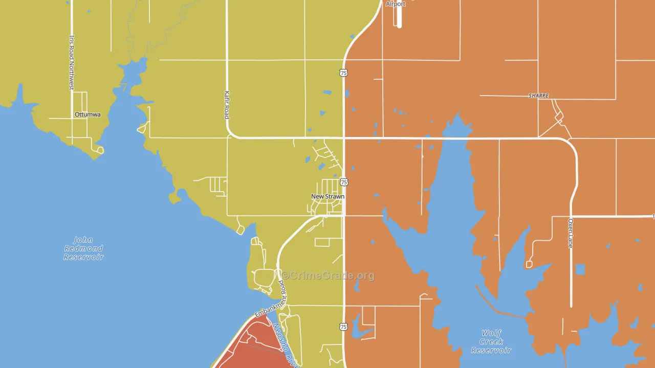 New Strawn, KS Map of Drug-Related Crime Rates
