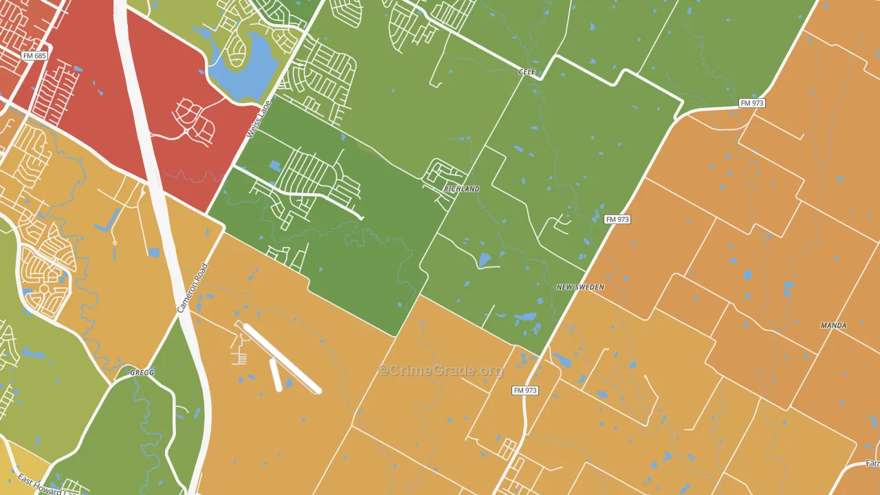 New Sweden, TX Map of Drug-Related Crime Rates