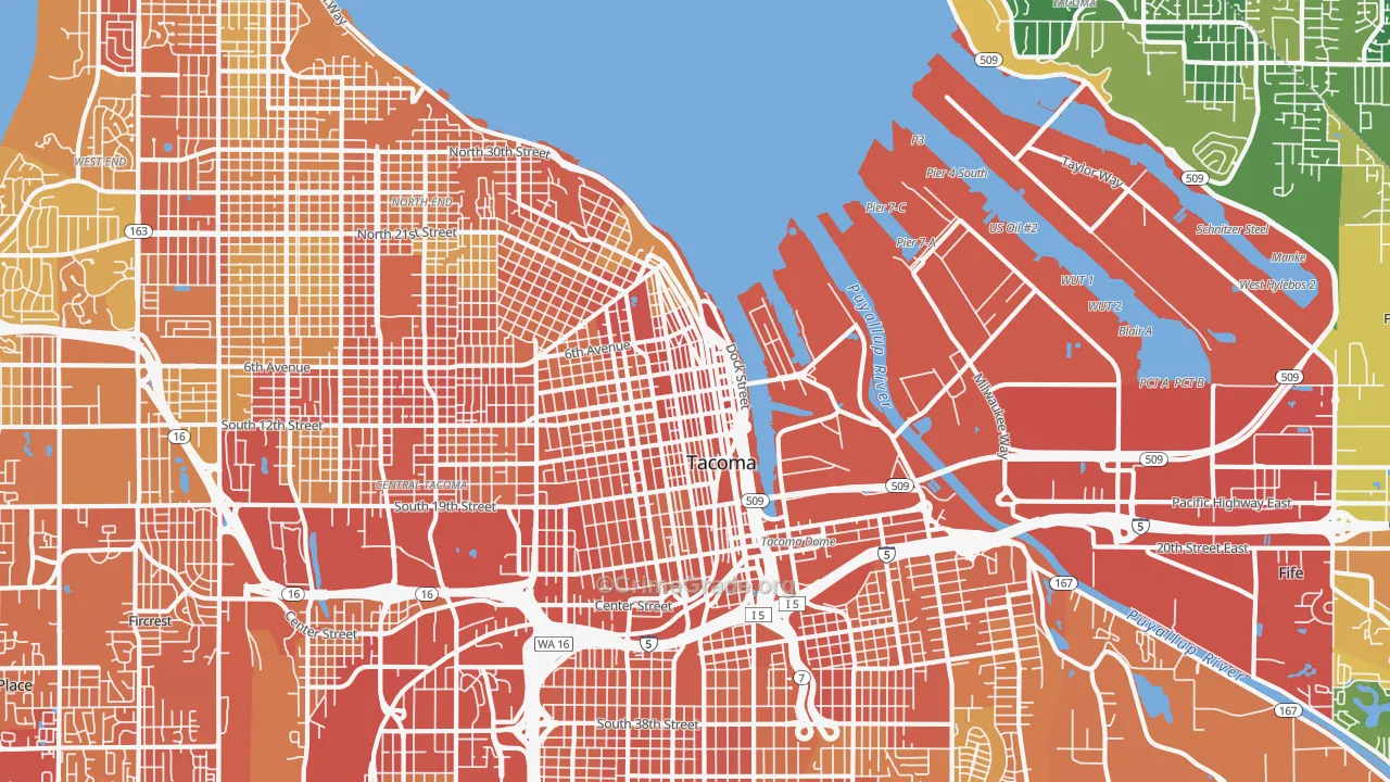 New Tacoma, Tacoma, WA Map of Drug-Related Crime Rates