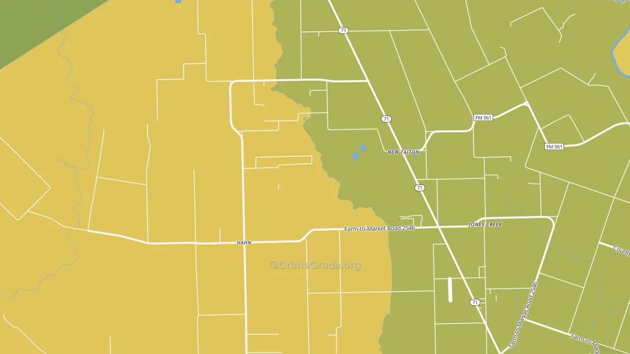 New Taiton, TX Map of Drug-Related Crime Rates