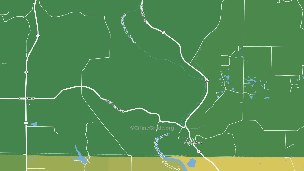 New Trenton, IN Map of Drug-Related Crime Rates