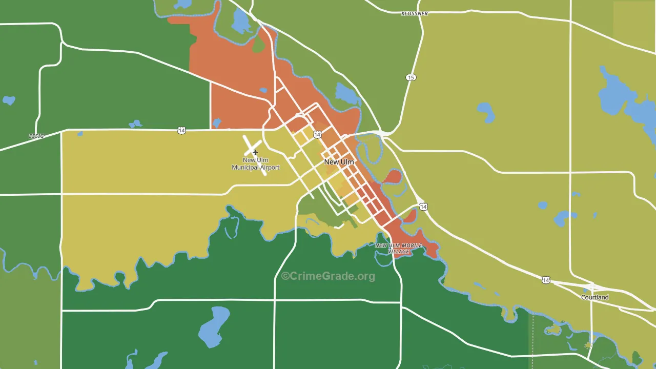 New Ulm, MN Map of Drug-Related Crime Rates