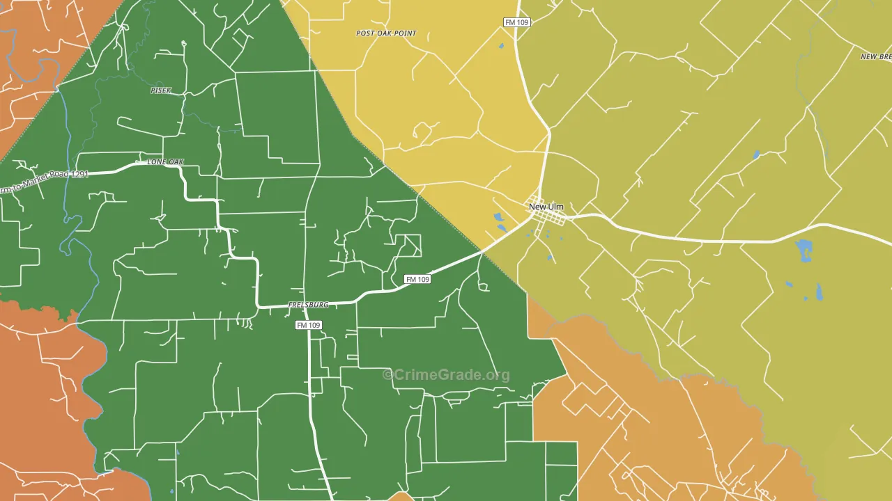 New Ulm, TX Map of Drug-Related Crime Rates