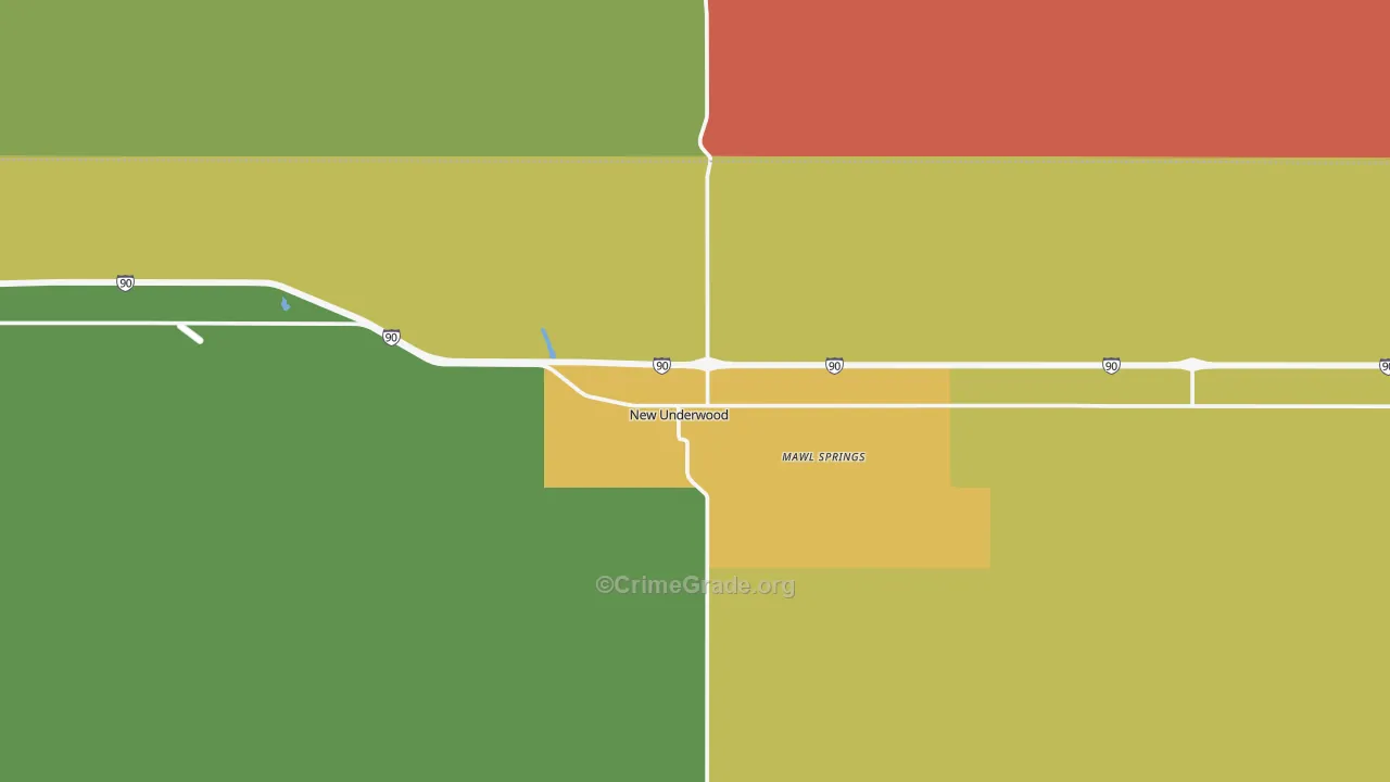 New Underwood, SD Map of Drug-Related Crime Rates
