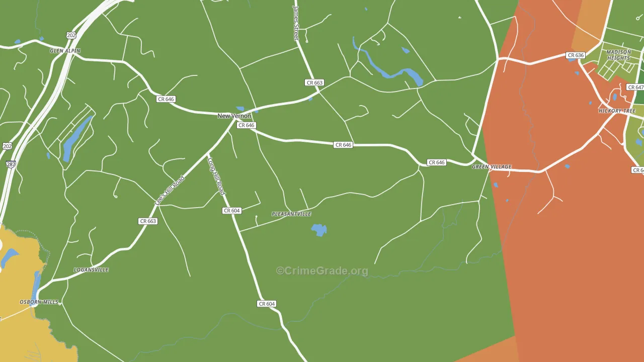 New Vernon, NJ Map of Drug-Related Crime Rates