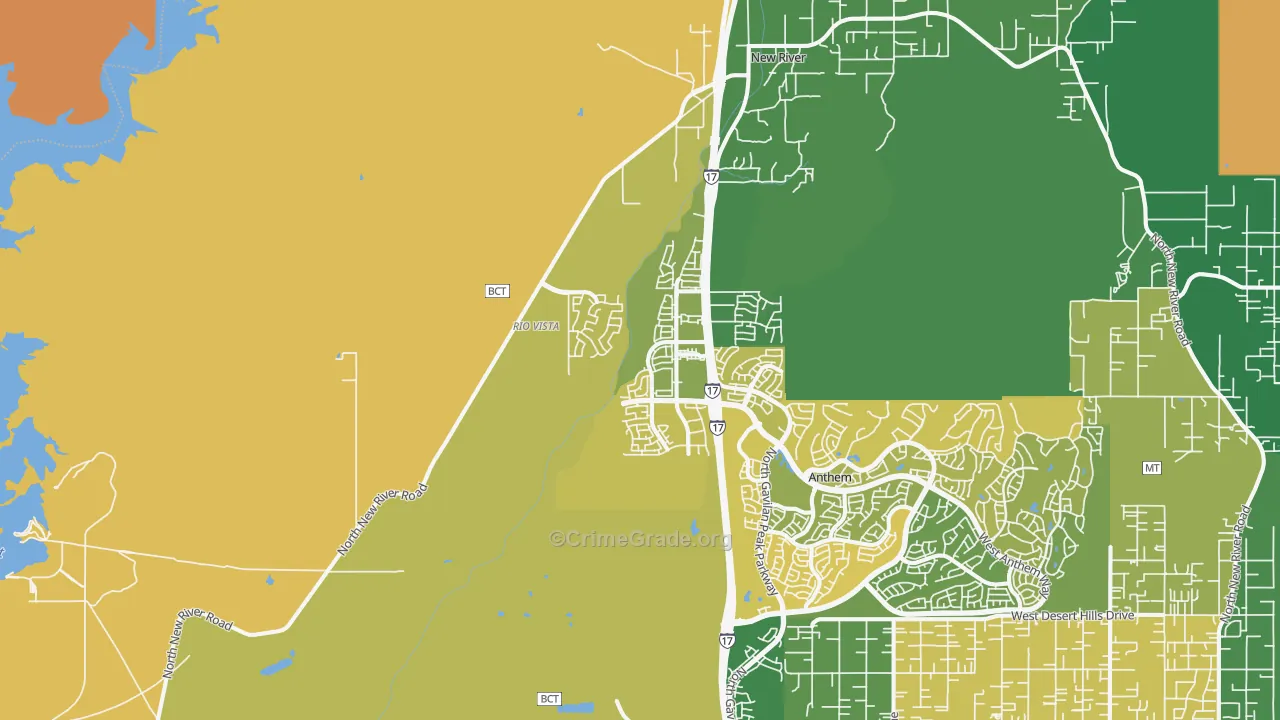 New Village, New River, AZ Map of Drug-Related Crime Rates