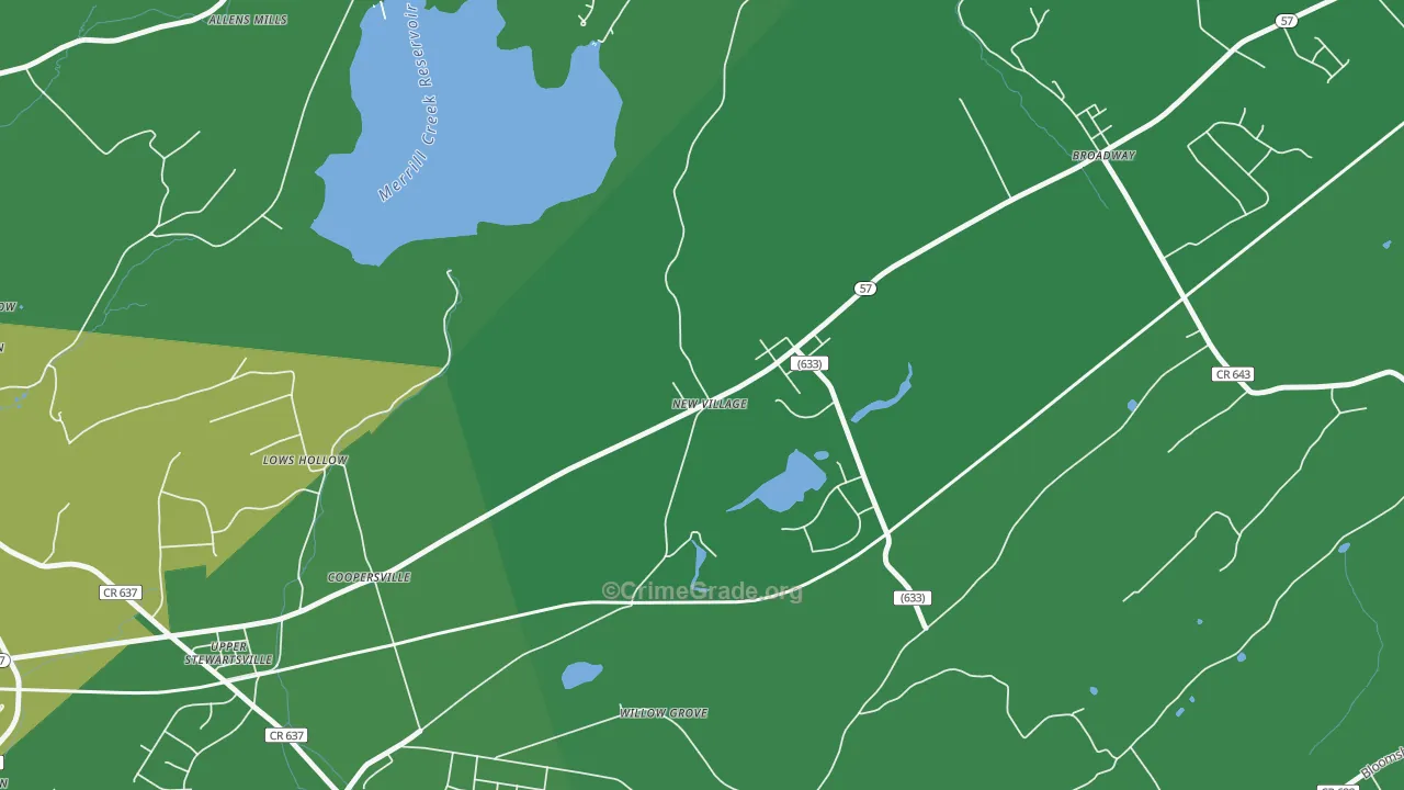 New Village, NJ Map of Drug-Related Crime Rates
