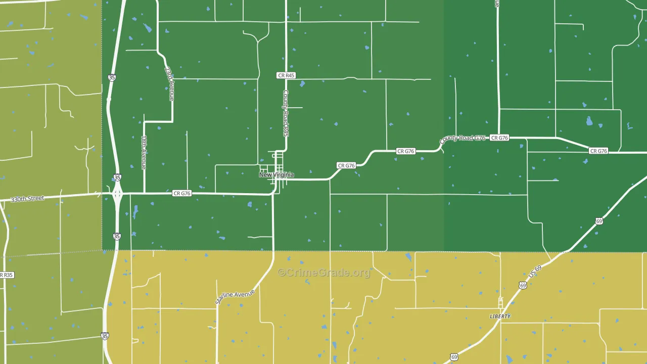 New Virginia, IA Map of Drug-Related Crime Rates