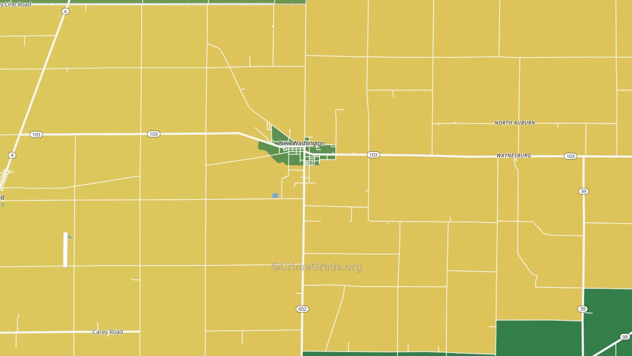 New Washington, OH Map of Drug-Related Crime Rates