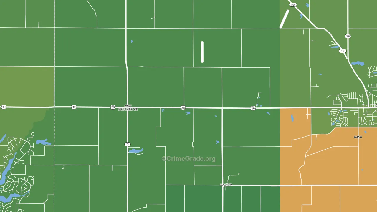 New Winchester, IN Map of Drug-Related Crime Rates