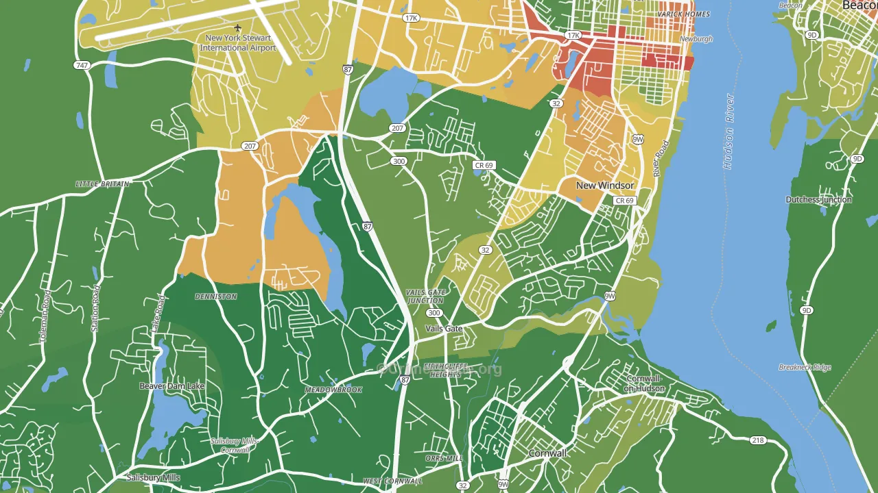 New Windsor, NY Map of Drug-Related Crime Rates