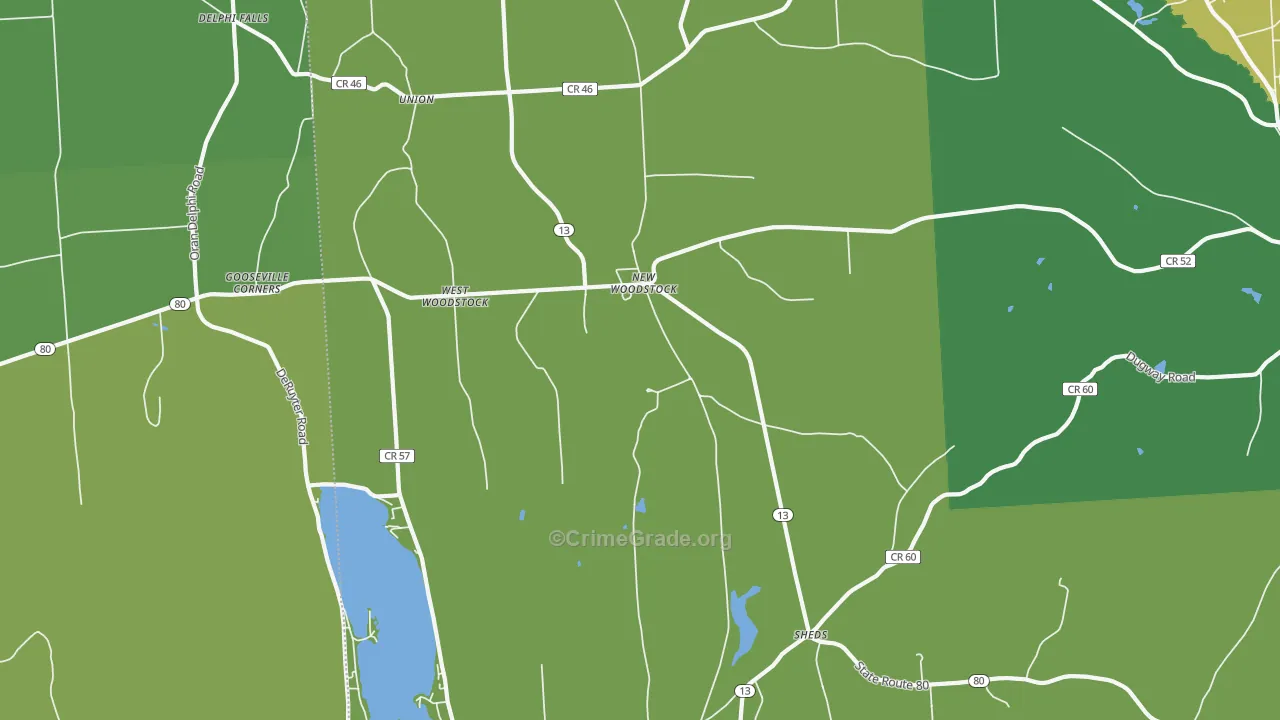 New Woodstock, NY Map of Drug-Related Crime Rates