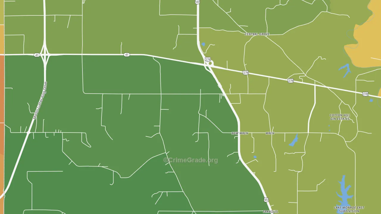 New Wren, MS Map of Drug-Related Crime Rates