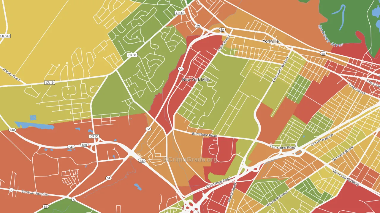 New York Mills, NY Map of Drug-Related Crime Rates