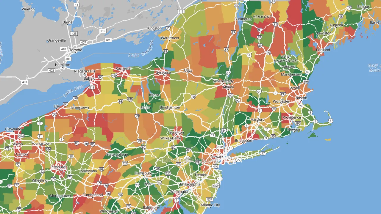 New York Map of Drug-Related Crime Rates