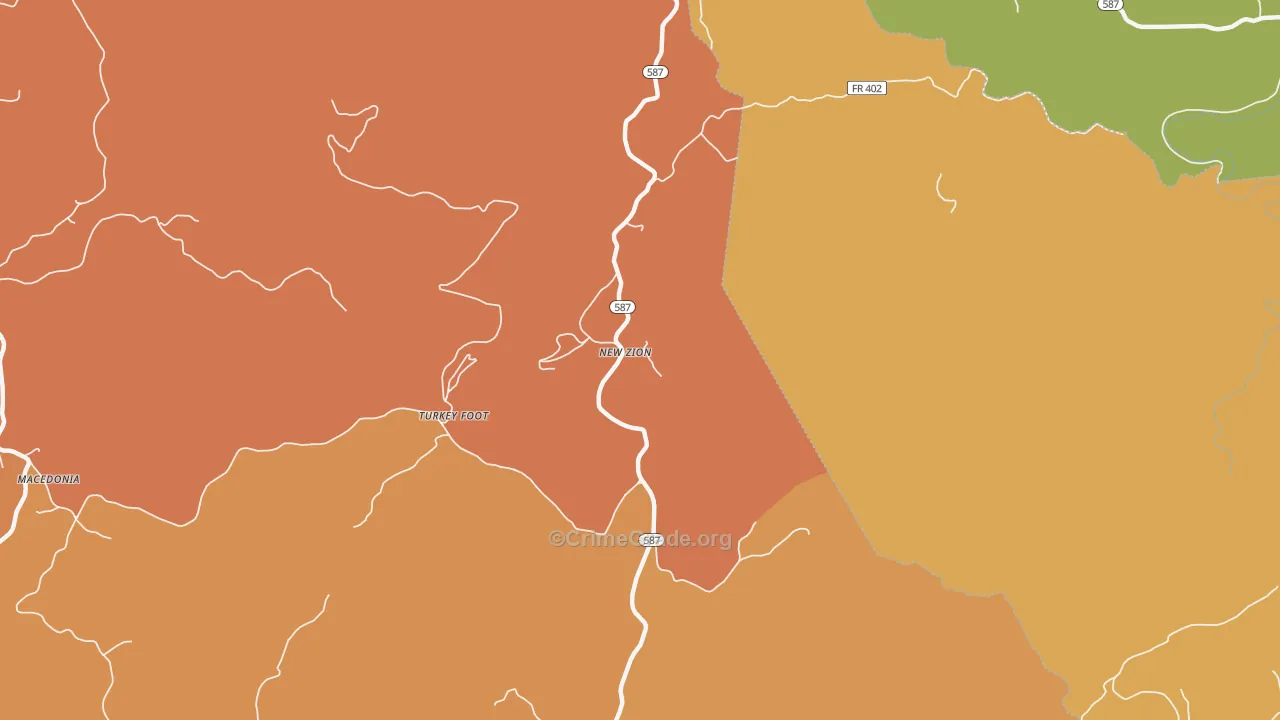 New Zion, KY Map of Drug-Related Crime Rates