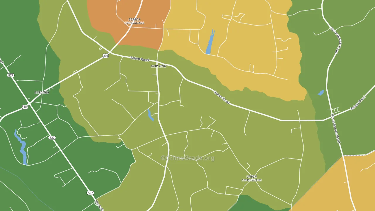 New Zion, SC Map of Drug-Related Crime Rates