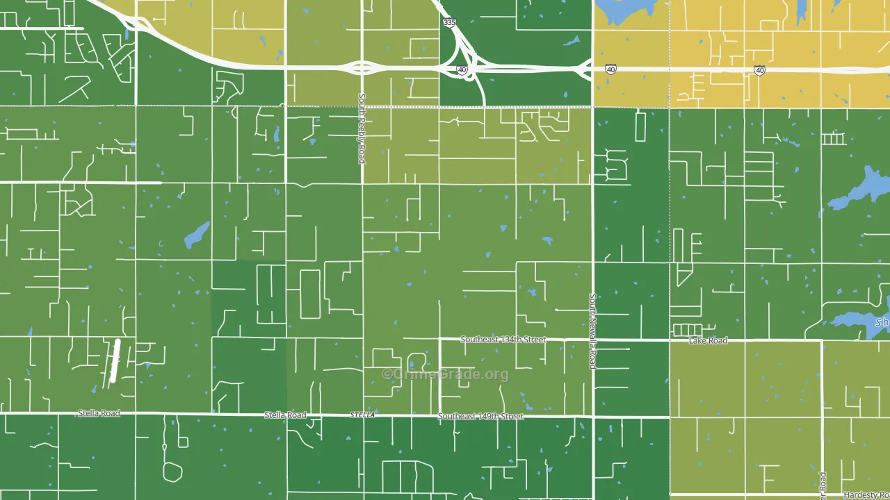 Newalla, OK Map of Drug-Related Crime Rates
