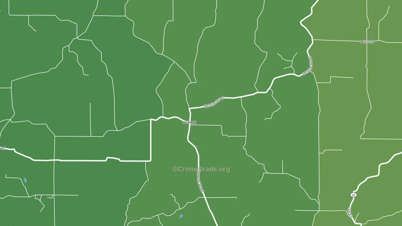 Newark, IN Map of Drug-Related Crime Rates