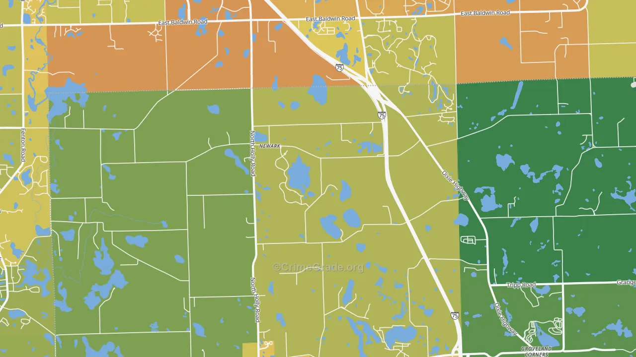 Newark, MI Map of Drug-Related Crime Rates