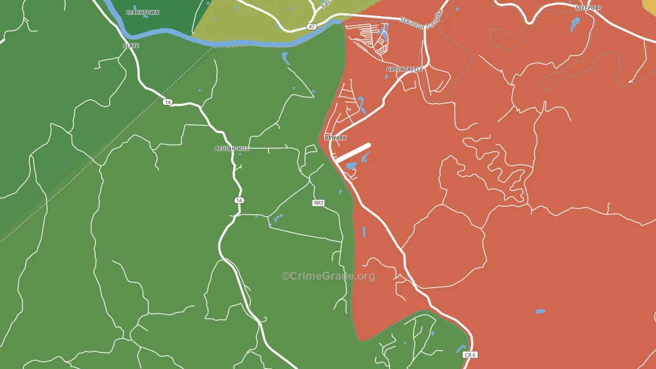 Newark, WV Map of Drug-Related Crime Rates
