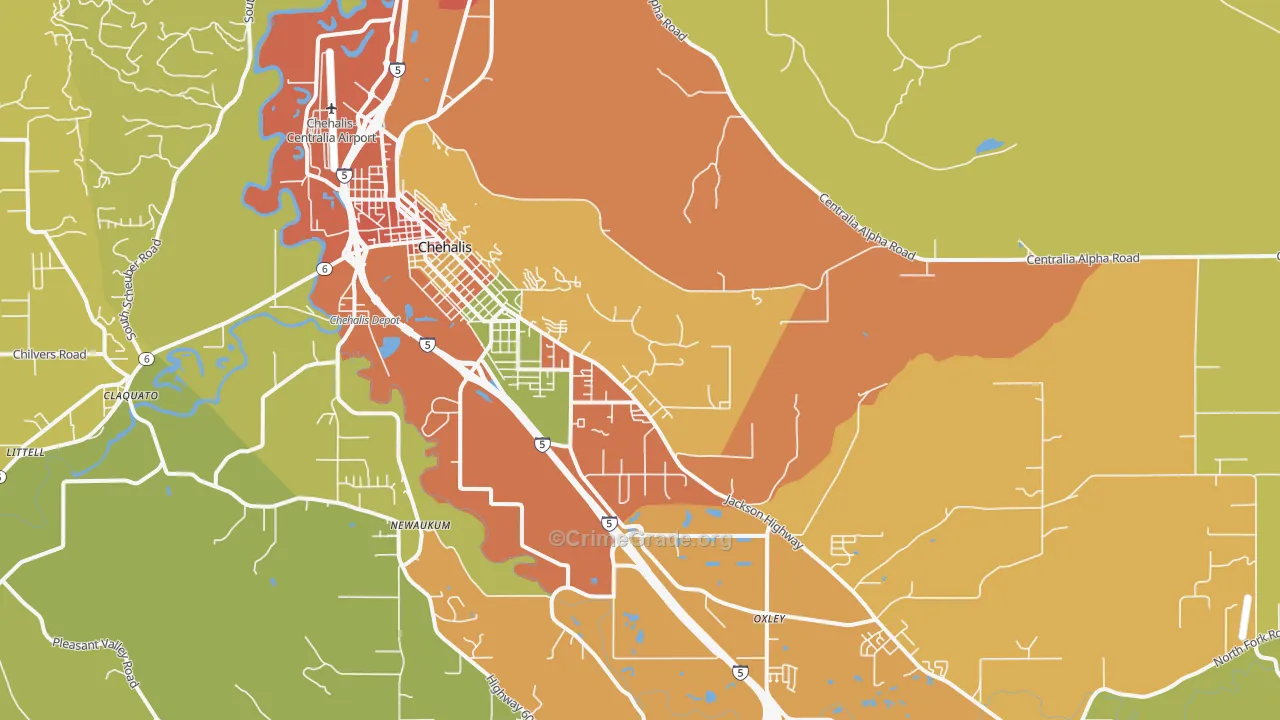 Newaukum, WA Map of Drug-Related Crime Rates
