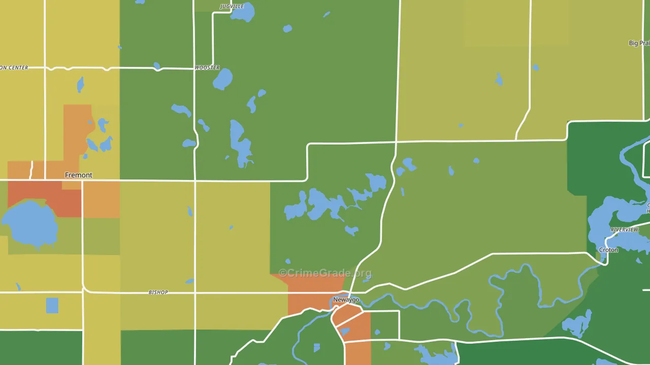 Newaygo County, MI Map of Drug-Related Crime Rates