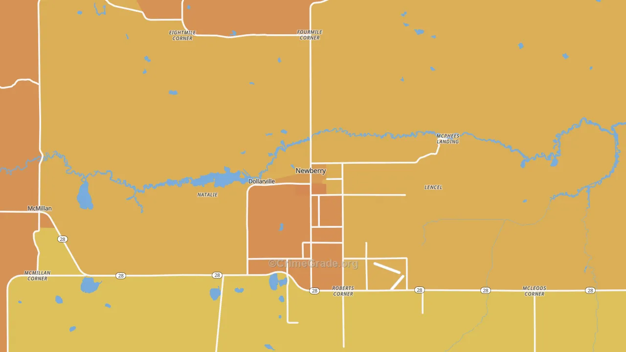 Newberry, MI Map of Drug-Related Crime Rates