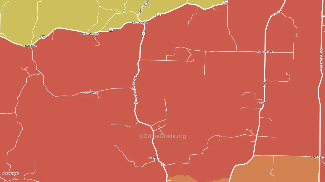 Newburg, AR Map of Drug-Related Crime Rates