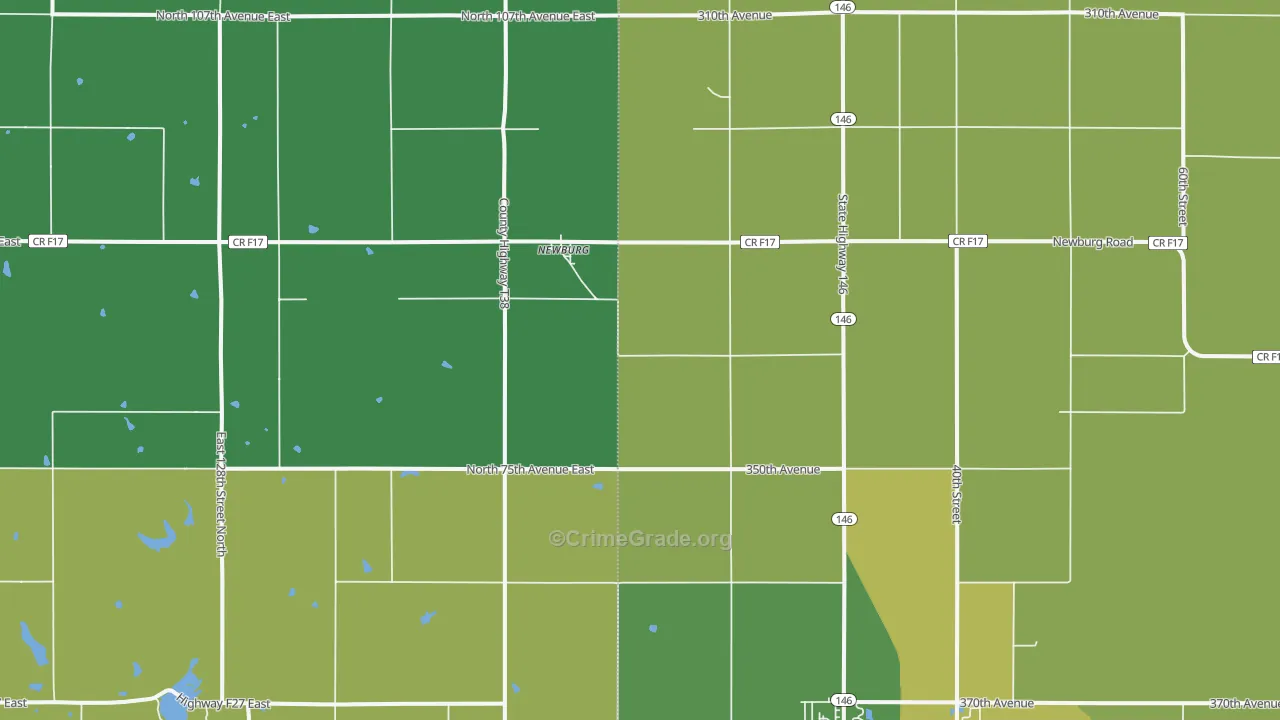 Newburg, IA Map of Drug-Related Crime Rates