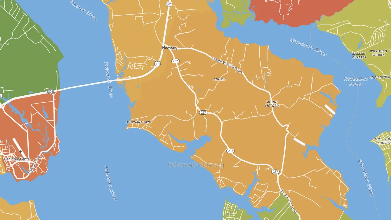 Newburg, MD Map of Drug-Related Crime Rates