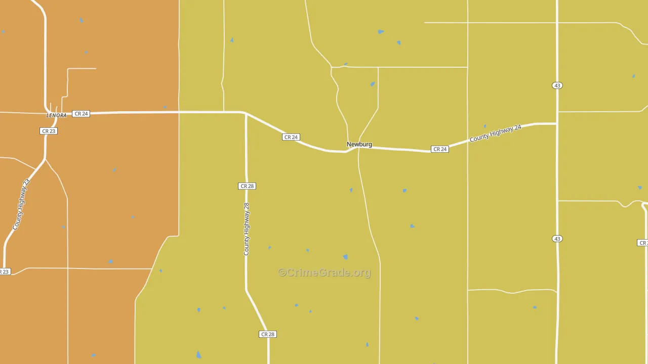 Newburg, MN Map of Drug-Related Crime Rates