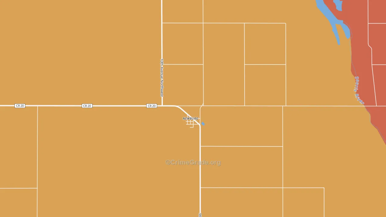 Newburg, ND Map of Drug-Related Crime Rates