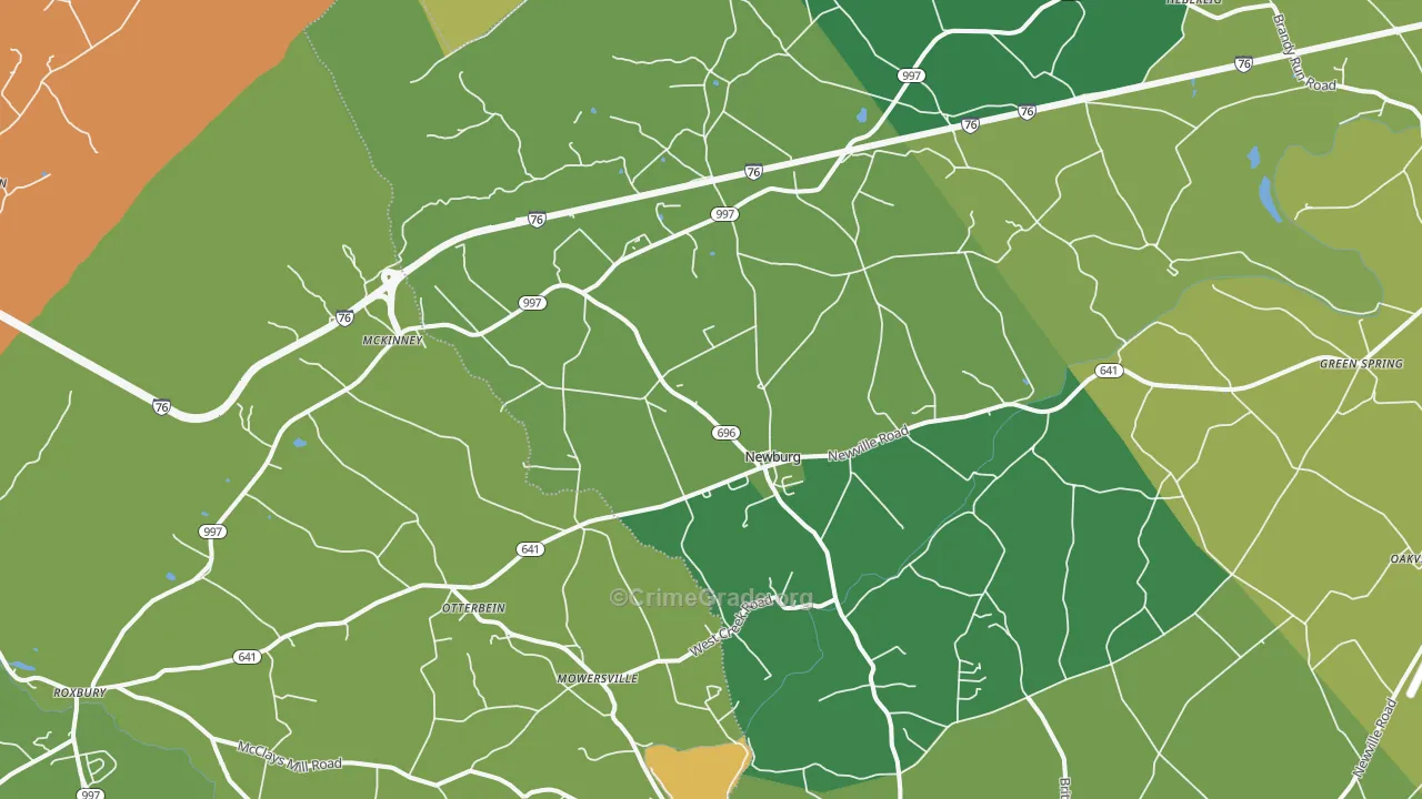 Newburg, PA Map of Drug-Related Crime Rates