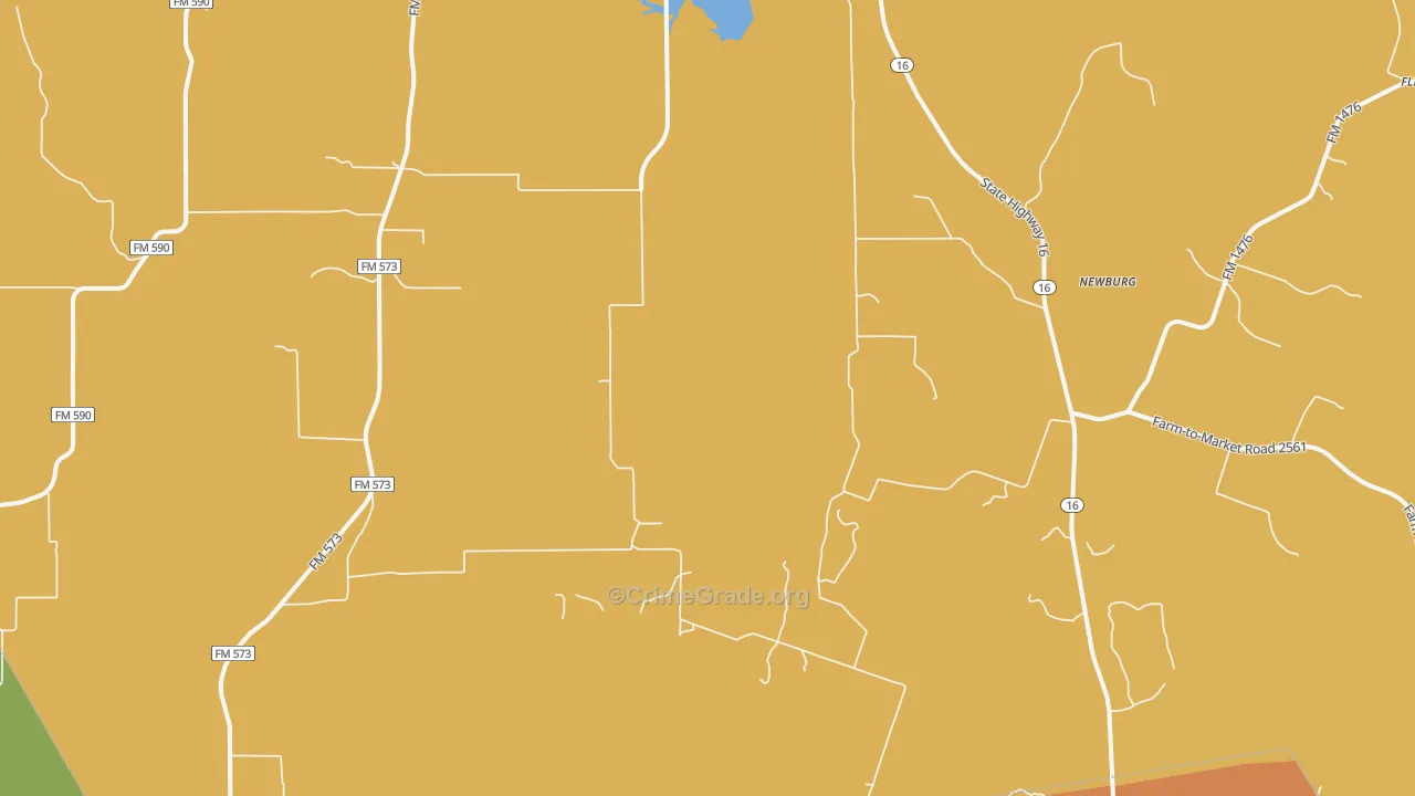 Newburg, TX Map of Drug-Related Crime Rates