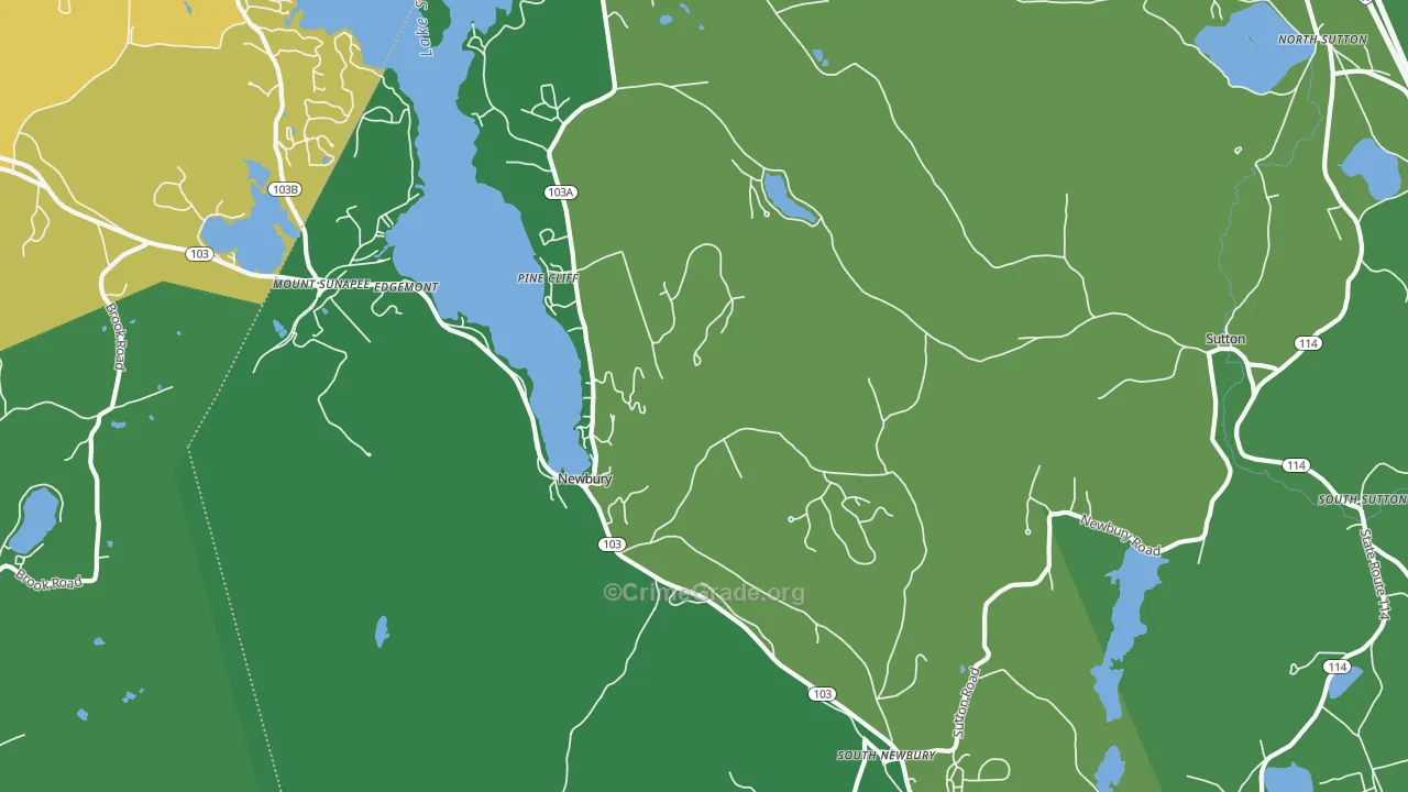 Newbury, NH Map of Drug-Related Crime Rates