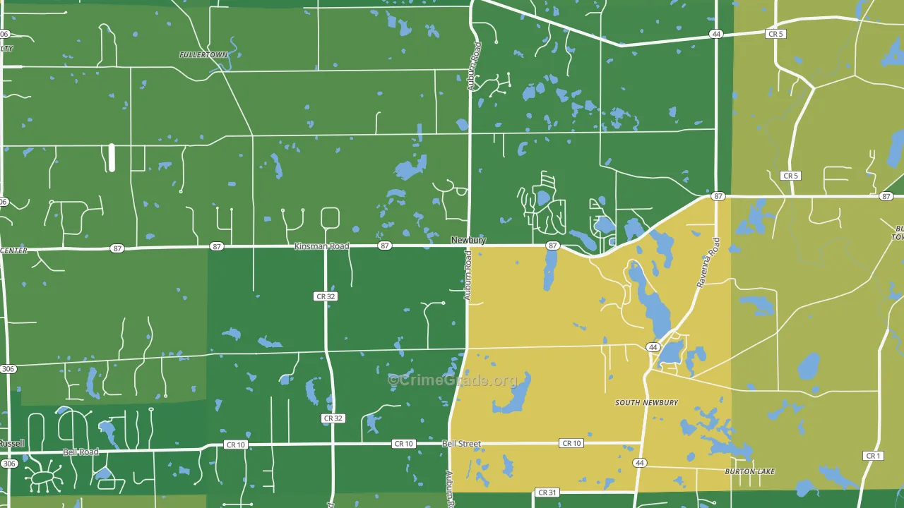 Newbury, OH Map of Drug-Related Crime Rates