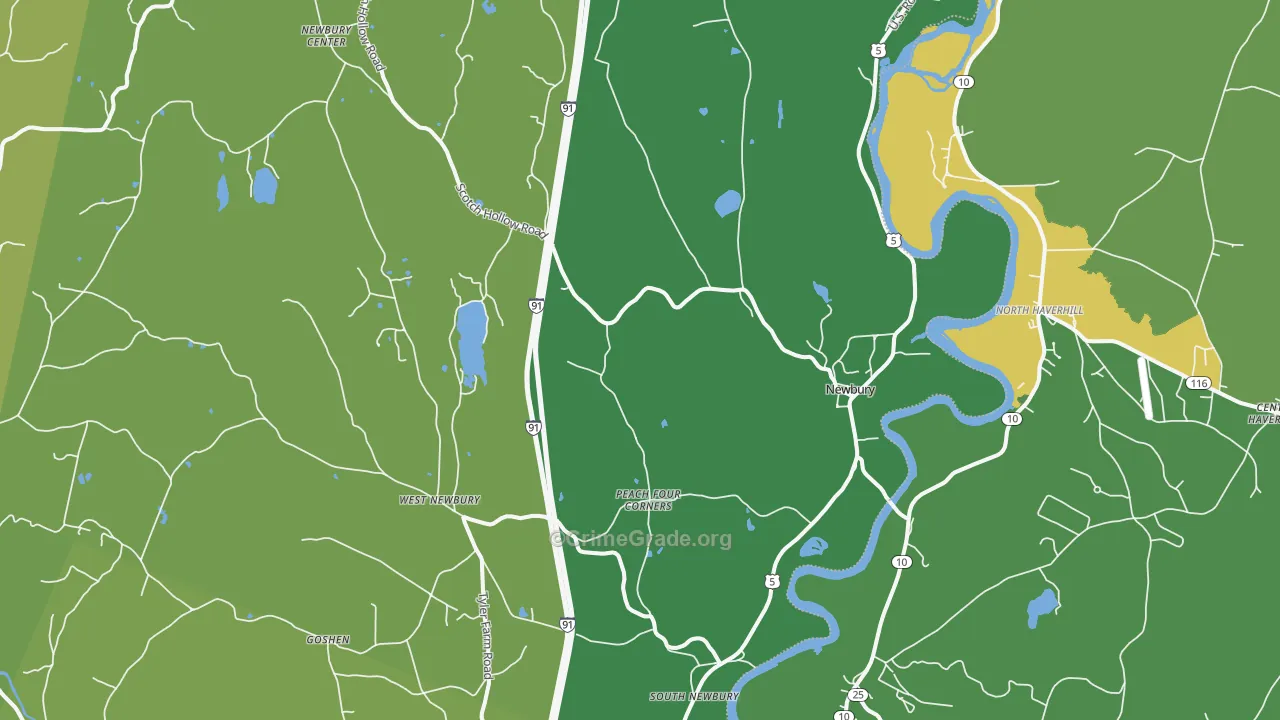 Newbury, VT Map of Drug-Related Crime Rates