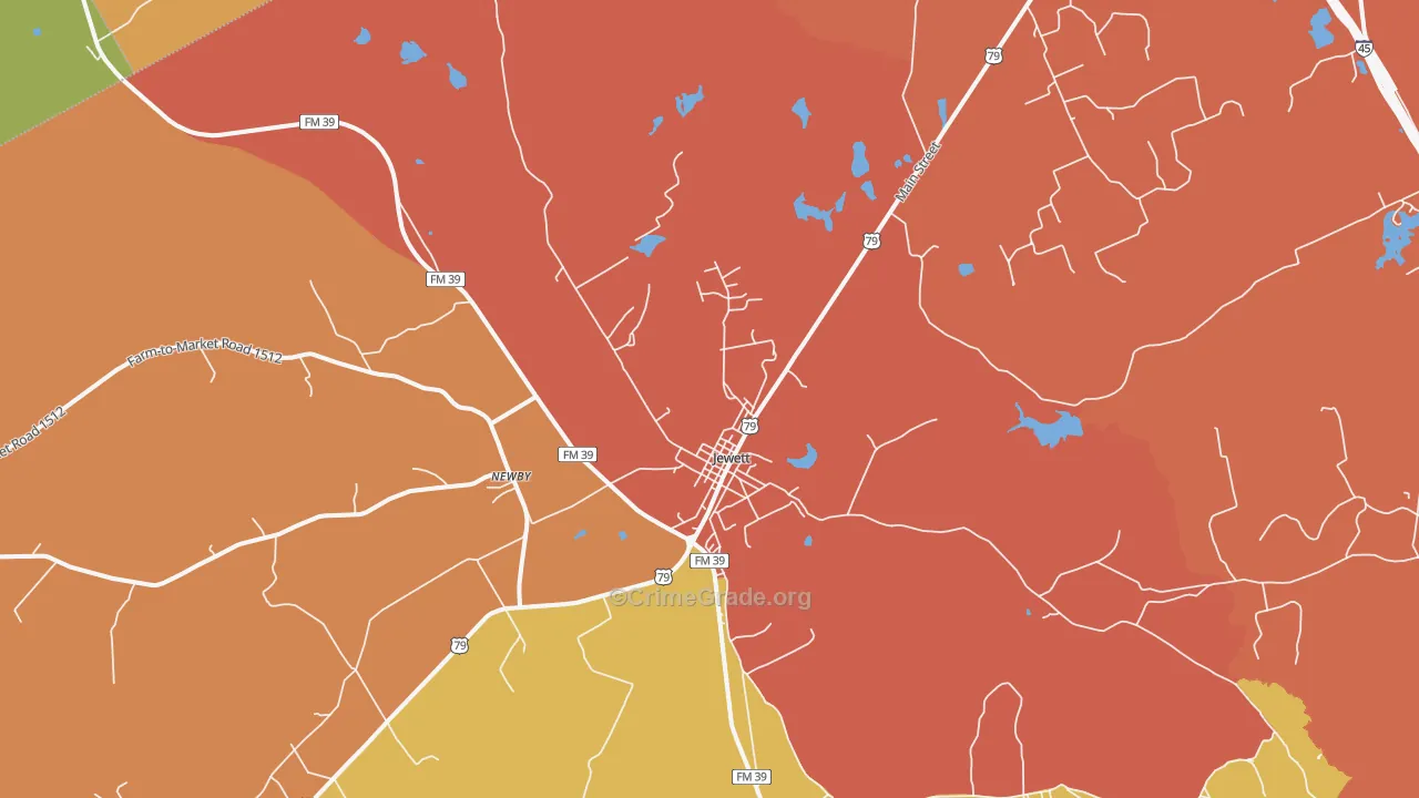 Newby, TX Map of Drug-Related Crime Rates