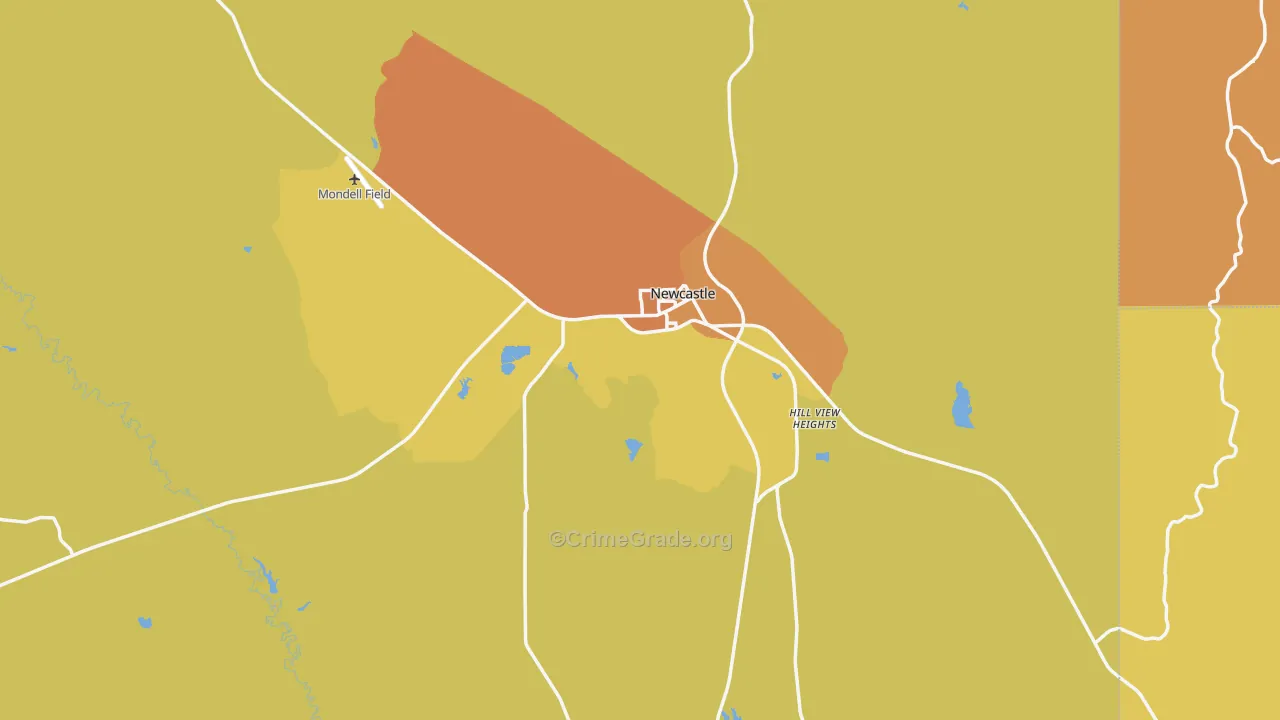 Newcastle, WY Map of Drug-Related Crime Rates