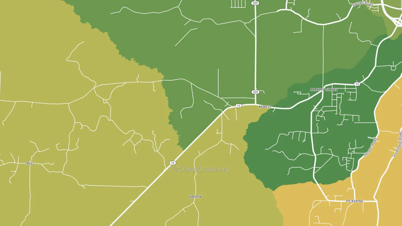 Newell, AR Map of Drug-Related Crime Rates