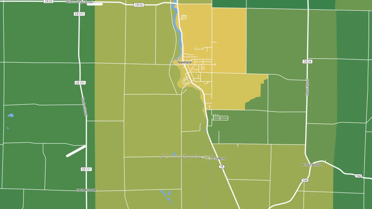 Newfane, NY Map of Drug-Related Crime Rates
