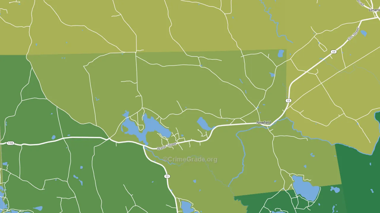 Newfield, ME Map of Drug-Related Crime Rates