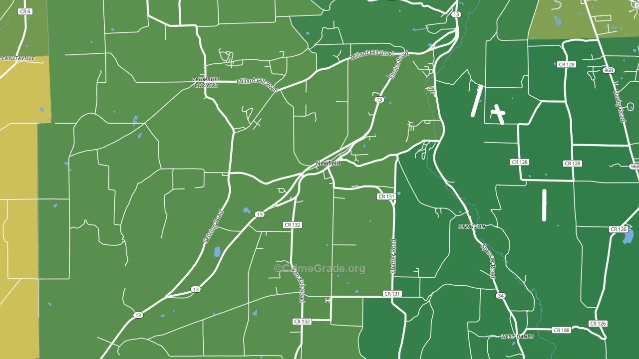 Newfield, NY Map of Drug-Related Crime Rates